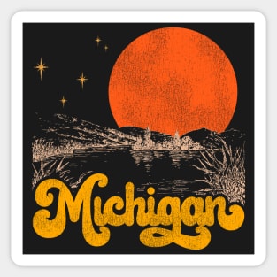 Vintage State of Michigan Mid Century Distressed Aesthetic Sticker